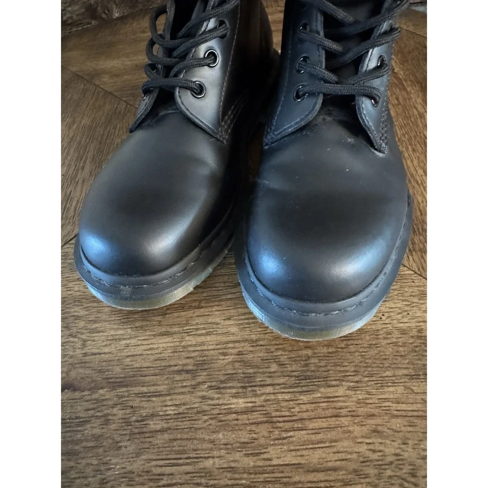 65 Rare‎ DR. MARTENS 101 Black Smooth Leather Chelsea Boots Shoes Men 7 Lady 8